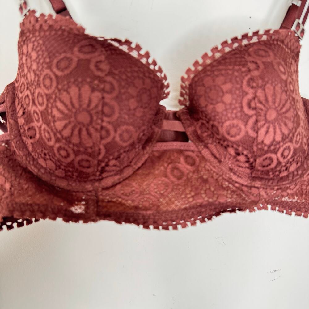 Aerie Real Power Balconette Joy Lace Bra - Cabin Fever NWT Size 34B - Picture 3 of 10